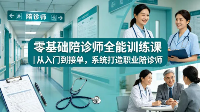 零基础陪诊师全能训练课｜从入门到接单，系统打造职业陪诊师-706资源网