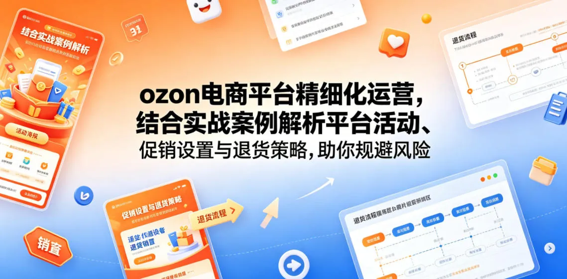 ozon电商平台精细化运营，结合实战案例解析平台活动、促销设置与退货策略，助你规避风险、提升销量-706资源网
