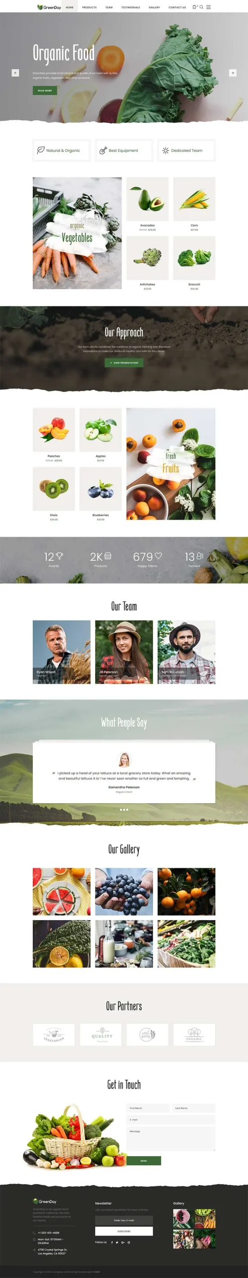 绿色农场有机水果蔬菜html模板-706资源网