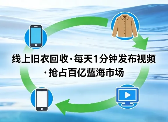 线上旧衣回收项目，我们给你提供视频，每天花一分钟发布视频，抢占百亿蓝海市场【揭秘】-706资源网
