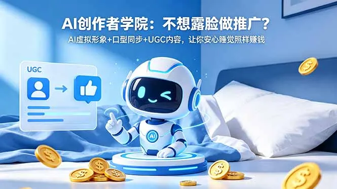 AI创作者学院：不想露脸做推广？AI虚拟形象+口型同步+UGC内容，让你安心睡觉照样赚钱-706资源网
