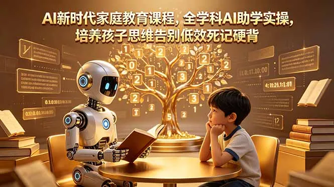 AI新时代家庭教育课程，全学科AI助学实操，培养孩子思维告别低效死记硬背-706资源网