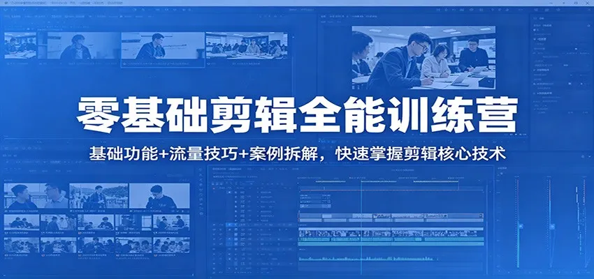 零基础剪辑全能训练营：基础功能+流量技巧+案例拆解，快速掌握剪辑核心技术-706资源网