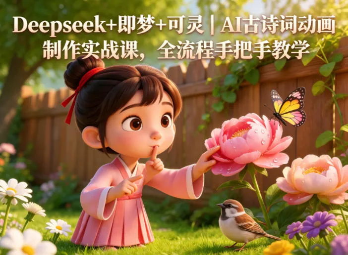 Deepseek+即梦+可灵｜AI古诗词动画制作实战课，全流程手把手教学-706资源网