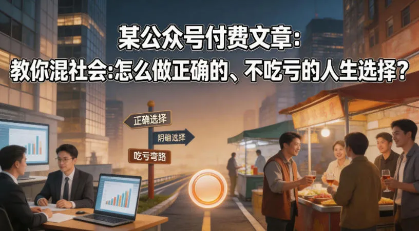 某公众号付费文章：教你混社会：怎么做正确的、不吃亏的人生选择？-706资源网