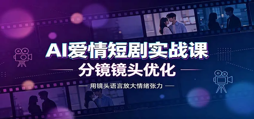 AI爱情短剧实战课：故事剧本创作，分镜镜头优化，智能体提示词-706资源网