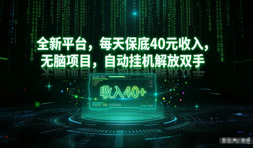最新看广平台，每天保底30-4米，无脑项目，自动挂G解放双手【揭秘】-706资源网