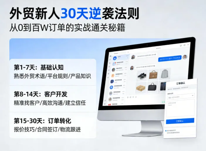 外贸新人30天逆袭法则，教你从0到百W订单的实战通关秘籍-706资源网