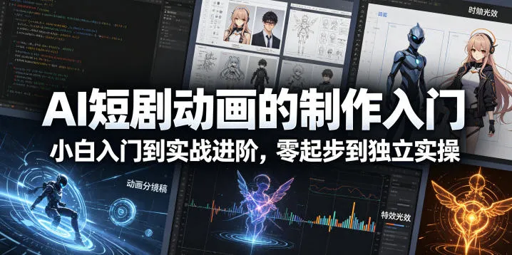 AI短剧动画的制作入门，小白入门到实战进阶，零起步到独立实操-706资源网
