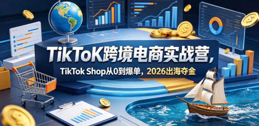 TikToK跨境电商实战营，TikTok Shop从0到爆单，2026出海夺金-706资源网