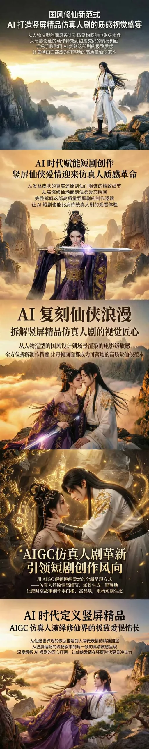 AIGC 仿真人短剧创作革新，解锁仙侠爱恋全新呈现，一键出高质场景，零门槛打造爆款剧集-706资源网