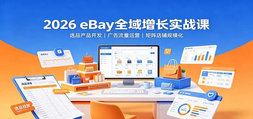 2026 eBay全域增长实战课：选品产品开发，广告流量运营，矩阵店铺规模化-706资源网