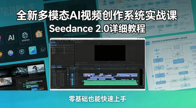 全新多模态AI视频创作系统实战课，Seedance 2.0详细教程，零基础也能快速上手-706资源网
