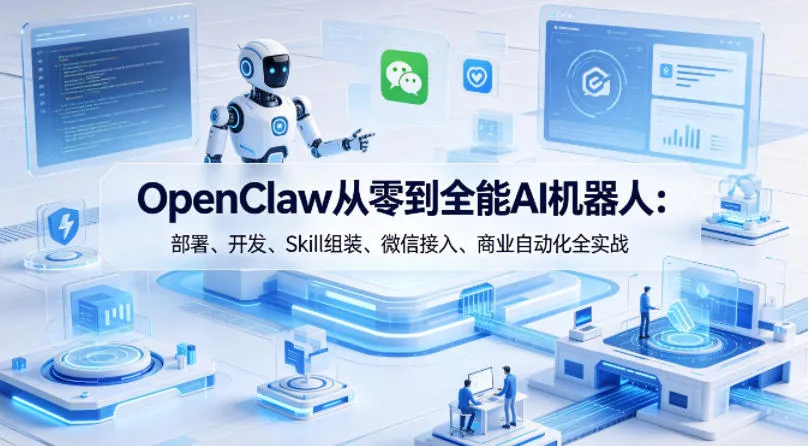 OpenClaw从零到全能AI机器人：部署、开发、Skill组装、微信接入、商业自动化全实战-706资源网
