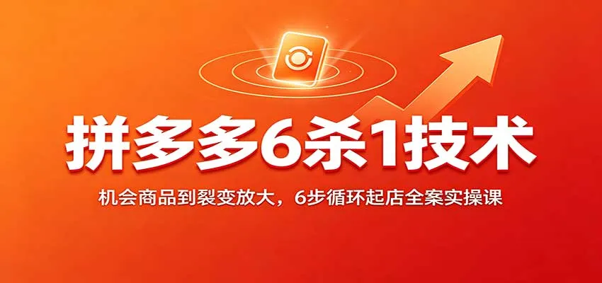 拼多多6杀1技术:机会商品到裂变放大,6步循环起店全案实操课-706资源网