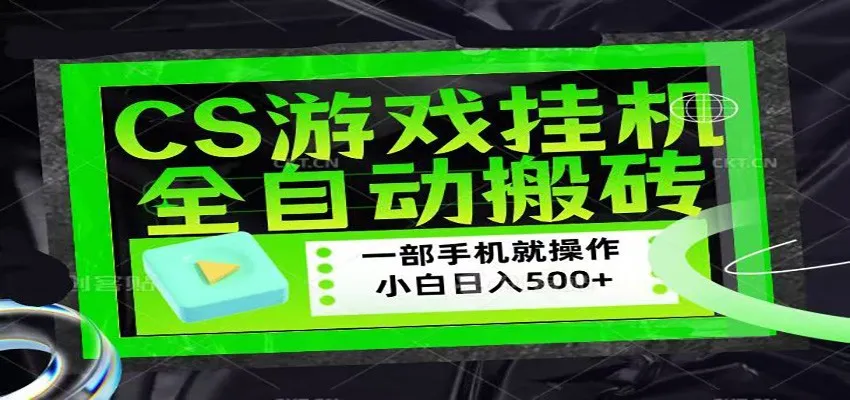 CSGO游戏挂机捡漏搬砖，超稳定的项目，带领1000+小白实现日入500+-706资源网