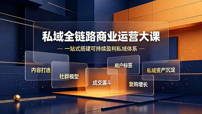 私域全链路商业运营大课，内容打造社群模型成交漏斗，一站式搭建可持续盈利私域体系-706资源网