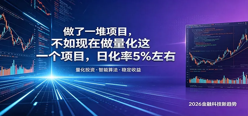 做了一堆项目,不如现在做量化这一个项目,模式简单,收益可控-706资源网