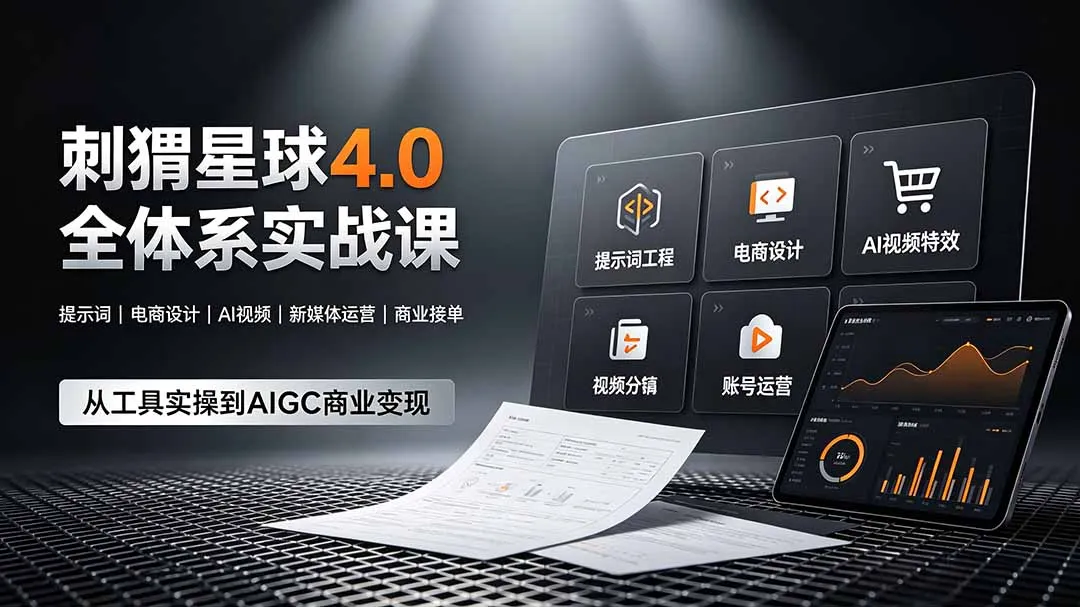 刺猬星球4.0全体系实战课，覆盖提示词工程、电商设计、AI视频特效与新媒体运营，一站式掌握AIGC商业核心技能-706资源网