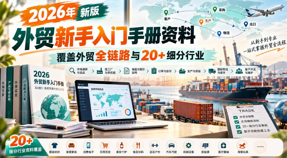 2026年新版外贸新手入门手册资料，覆盖外贸全链路与20+细分行业-706资源网