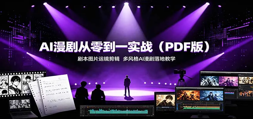 AI漫剧从零到一实战（PDF版）：剧本图片运镜剪辑，多风格AI漫剧落地教学-706资源网