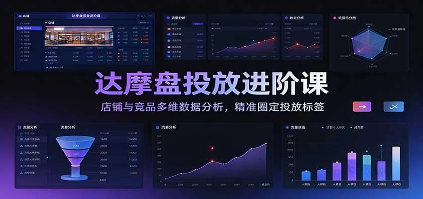 达摩盘投放进阶课：店铺与竞品多维数据分析，精准圈定投放标签-706资源网