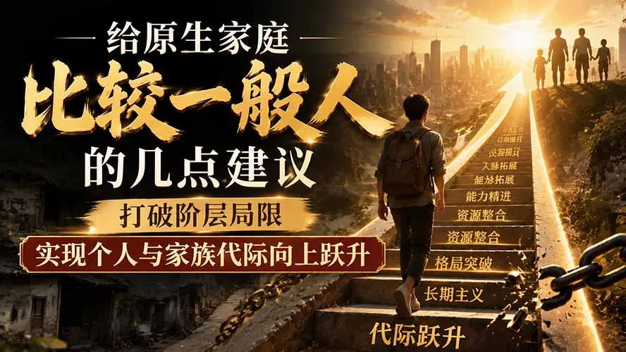 付费文章：给原生家庭比较一般人的几点建议，打破阶层局限，实现个人与家族代际向上跃升-706资源网