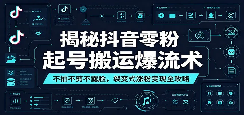揭秘抖音零粉起号搬运爆流术：不拍不剪不露脸，裂变式涨粉变现全攻略-706资源网