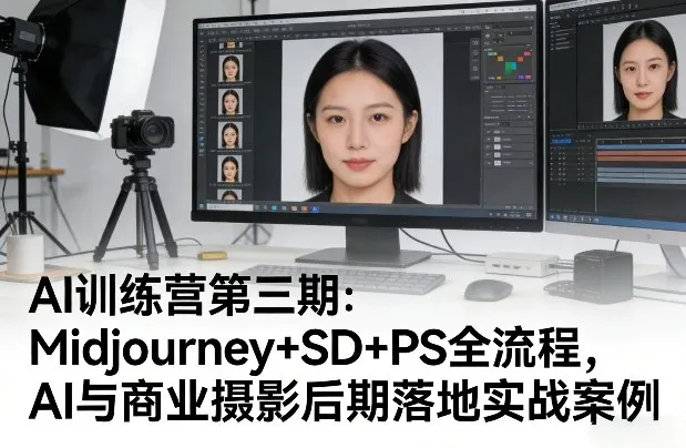 AI训练营第三期：Midjourney+SD+PS全流程，AI与商业摄影后期落地实战案例-706资源网