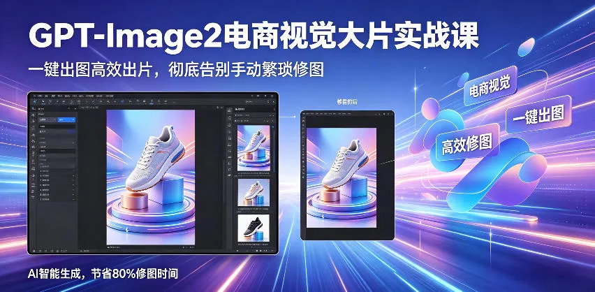 GPT-Image2电商视觉大片实战课，一键出图高效出片，彻底告别手动繁琐修图-706资源网