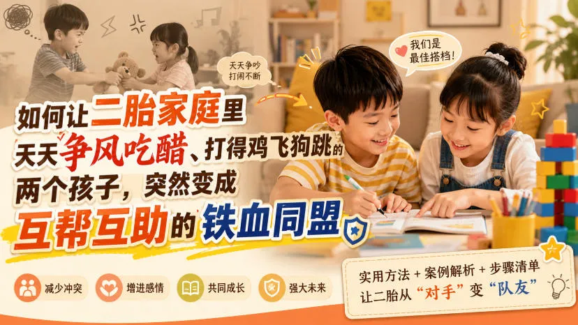 付费文章：如何让二胎家庭里天天争风吃醋、打得鸡飞狗跳的两个孩子，突然变成互帮互助的铁血同盟？-706资源网