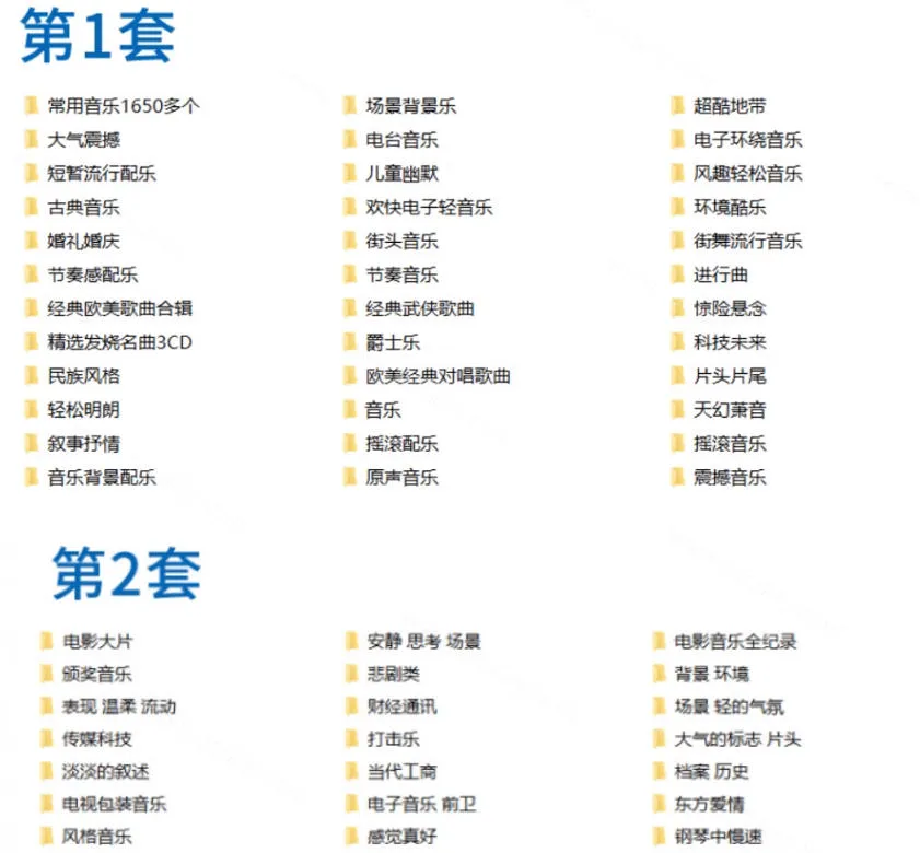 自费购买素材！超级全影视配乐素材库，超40GB内容，全中文分类，Vlog、BGM剪辑用这一套资源就够了！-706资源网