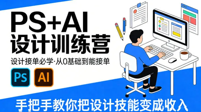 设计接单必学，PS+AI设计训练营，从0基础到能接单，手把手教你把设计技能变成收入-706资源网