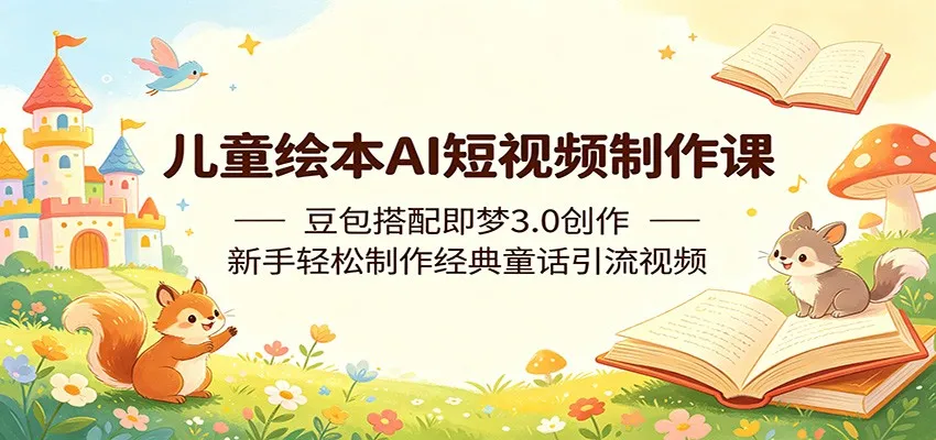 儿童绘本AI短视频制作课:豆包搭配即梦3.0创作,新手轻松制作经典童话引流视频-706资源网