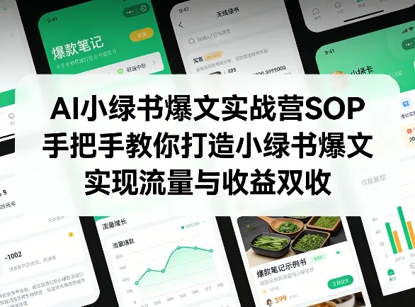 AI小绿书爆文实战营SOP，手把手教你打造小绿书爆文，实现流量与收益双收-706资源网