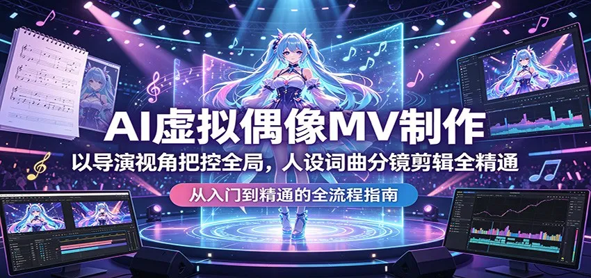 AI虚拟偶像MV制作：以导演视角把控全局，人设词曲分镜剪辑全精通-706资源网