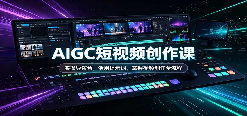 AIGC短视频创作课:实操导演台,活用提示词,掌握视频制作全流程-706资源网