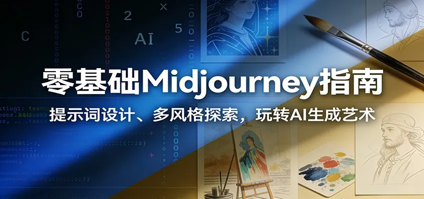 图片[1]-零基础Midjourney指南：提示词设计、多风格探索，玩转AI生成艺术-706资源网