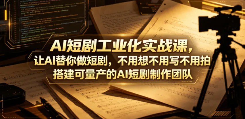 AI短剧工业化实战课，让AI替你做短剧，不用想不用写不用拍，搭建可量产的AI短剧制作团队-706资源网
