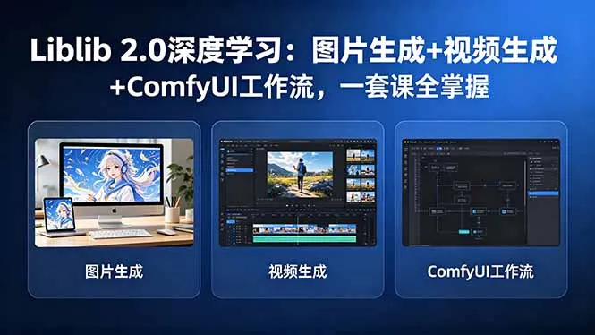 Liblib 2.0深度学习：图片生成+视频生成+ComfyUI工作流，一套课全掌握-706资源网
