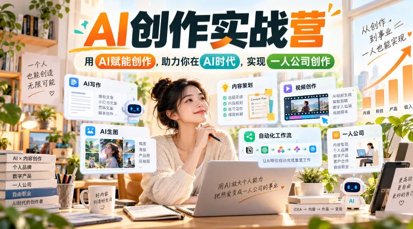 AI创作实战营，用AI赋能创作，助力你在AI时代，实现一人公司创作（更新）-706资源网