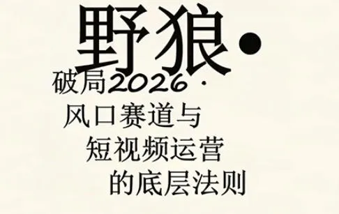 野狼团队·多平台实操运营课，覆盖AI口播、服装、好物、漫剪等热门玩法(更新4月29日)-706资源网