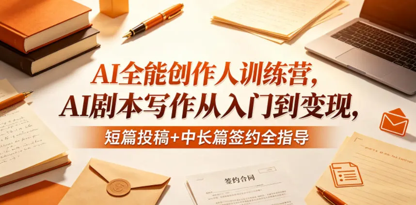 AI全能创作人训练营，AI剧本写作从入门到变现，短篇投稿+中长篇签约全指导-706资源网