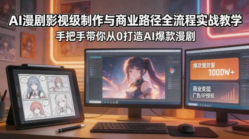 AI漫剧影视级制作与商业路径全流程实战教学，手带你从0打造AI爆款漫剧-706资源网