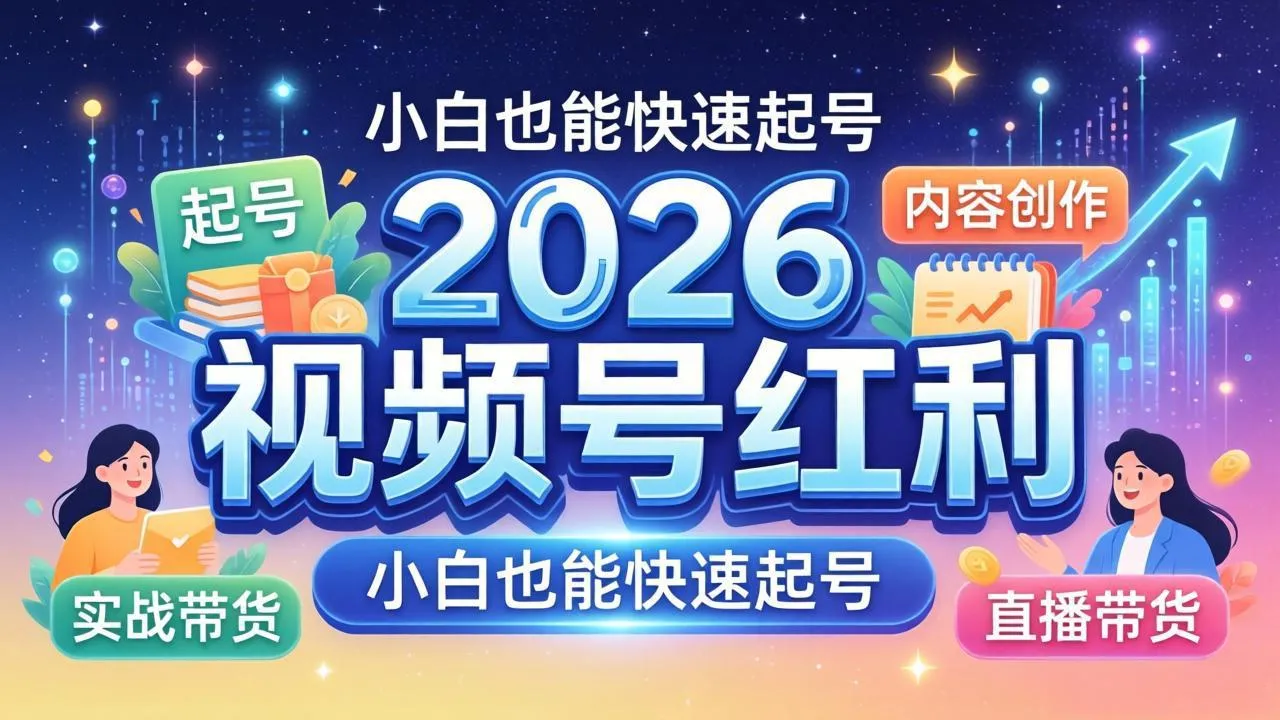 2026视频号红利实战营，大佬亲授起号、内容、直播、IP、投流、私域、矩阵全套落地打法-706资源网