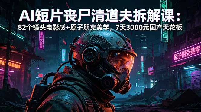 AI短片《丧尸清道夫》拆解课:82个镜头电影感+原子朋克美学,7天3000元国产天花板-706资源网