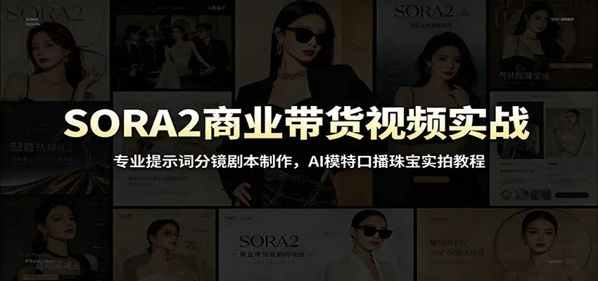 SORA2商业带货视频实战：专业提示词分镜剧本制作，AI模特口播珠宝实拍教程-706资源网