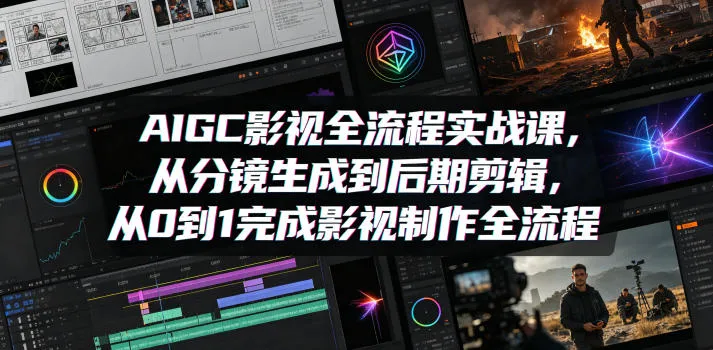 AIGC影视全流程实战课，从分镜生成到后期剪辑，从0到1完成影视制作全流程-706资源网