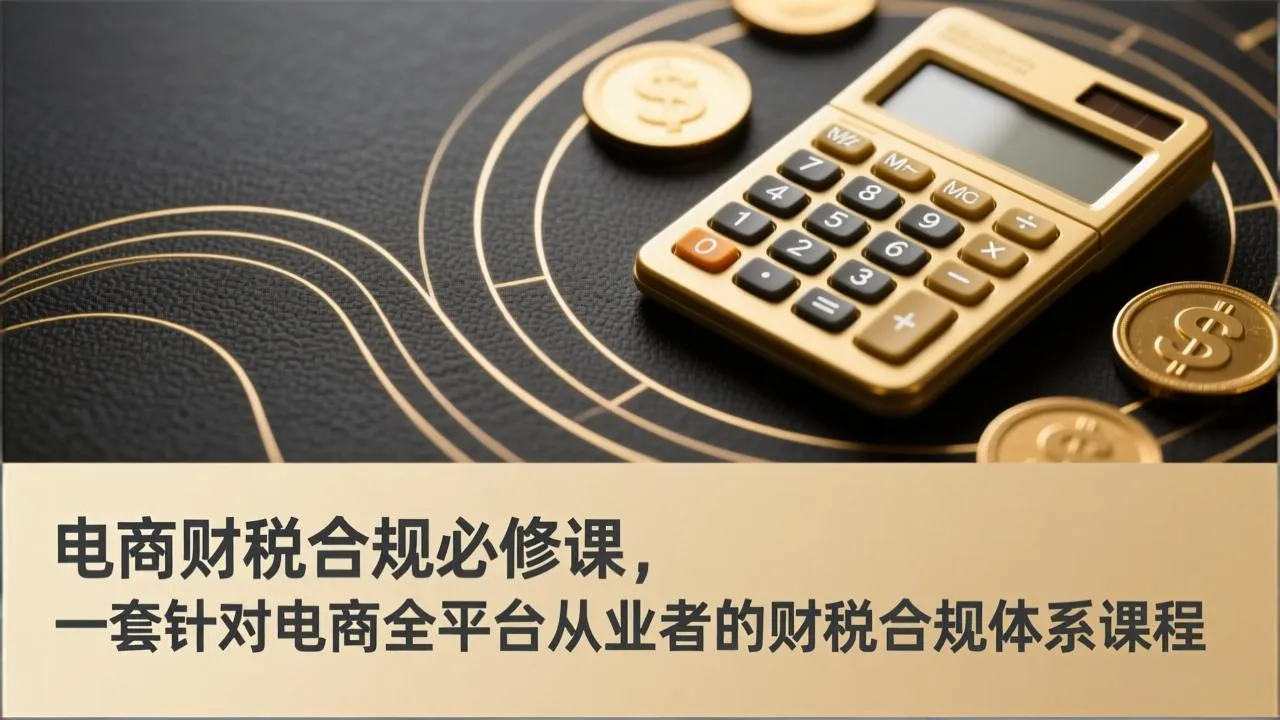电商财税合规必修课，是一套针对电商全平台从业者的财税合规体系课程-706资源网