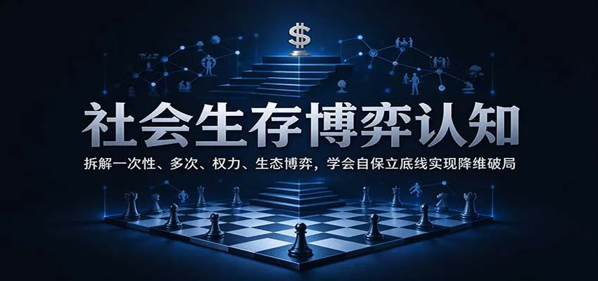 社会生存博弈认知:拆解一次性、多次、权力、生态博弈,学会自保立底线实现降维破局-706资源网